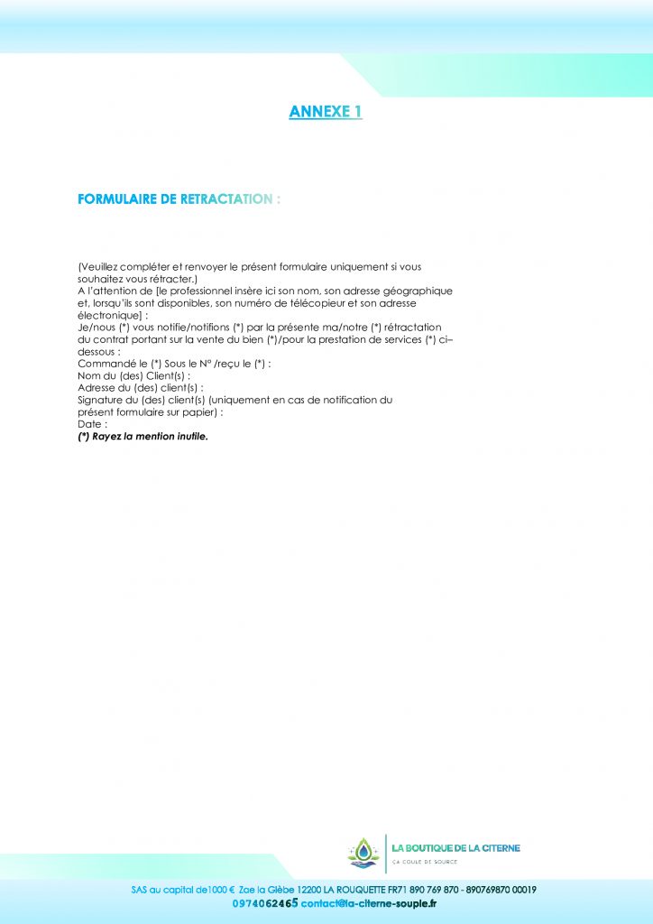 CGV - Conditions générales de ventes. Page 9